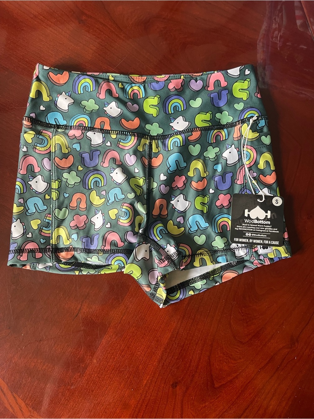 WodBottom Green Unicorn & Rainbow Shorts